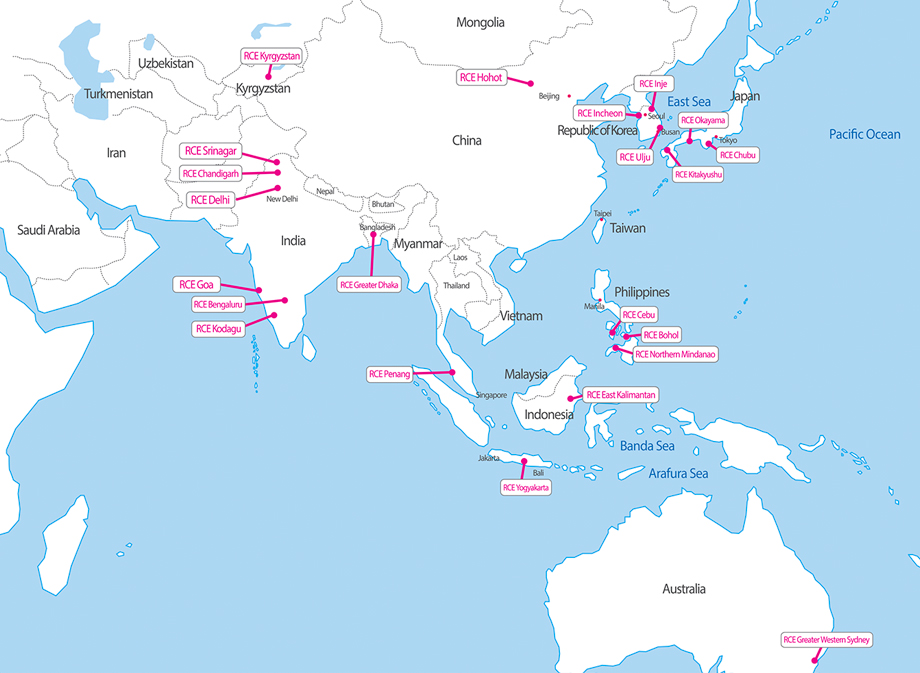 아시아태평양RCE도시 위치 표시 이미지